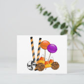 Halloween Candy Trick oder Treat Lollipop Candy Co Postkarte (Stehend Vorderseite)