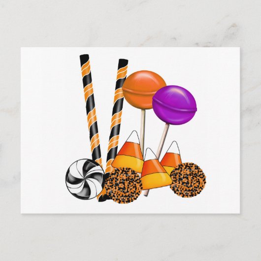 Halloween Candy Trick oder Treat Lollipop Candy Co Postkarte (Vorderseite)