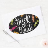 Halloween Candy Trick or Treat Ovaler Aufkleber (Umschlag)