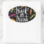 Halloween Candy Trick or Treat Ovaler Aufkleber (Tasche)