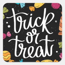 Halloween Candy Trick or Treat Quadratischer Aufkleber