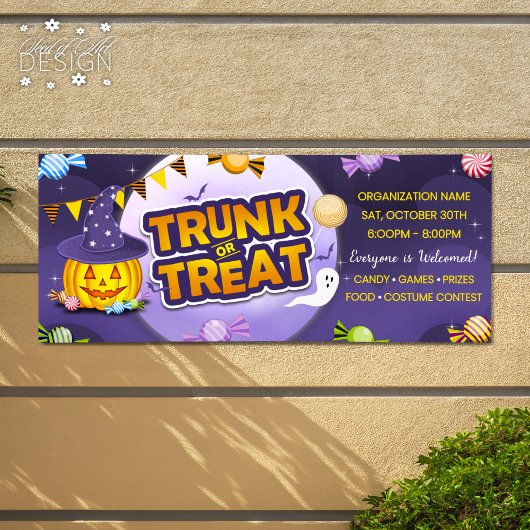 Halloween Candy Trunk oder Leckerei Niedlich Pumpk Banner