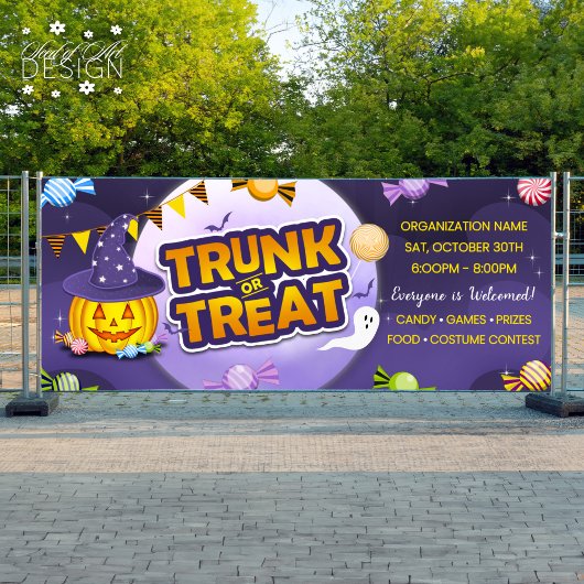 Halloween Candy Trunk oder Leckerei Niedlich Pumpk Banner