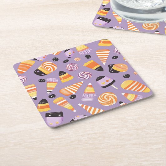 Halloween Candycorn Rechteckiger Pappuntersetzer (angewinkelt)