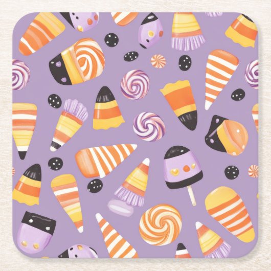 Halloween Candycorn Rechteckiger Pappuntersetzer (Vorderseite)