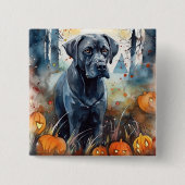 Halloween Cane Corso mit Pumpkins Beängstigend Button