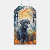 Halloween Cane Corso mit Pumpkins Beängstigend Geschenkanhänger (Rückseite)