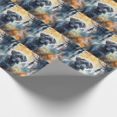 Halloween Cane Corso mit Pumpkins Beängstigend Geschenkpapier (Ecke)