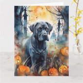 Halloween Cane Corso mit Pumpkins Beängstigend Karte (Gelbe Blume)