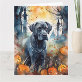 Halloween Cane Corso mit Pumpkins Beängstigend Karte (Vorderseite)