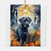Halloween Cane Corso mit Pumpkins Beängstigend Keramikornament (Rückseite)