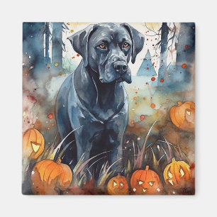 Halloween Cane Corso mit Pumpkins Beängstigend Magnet