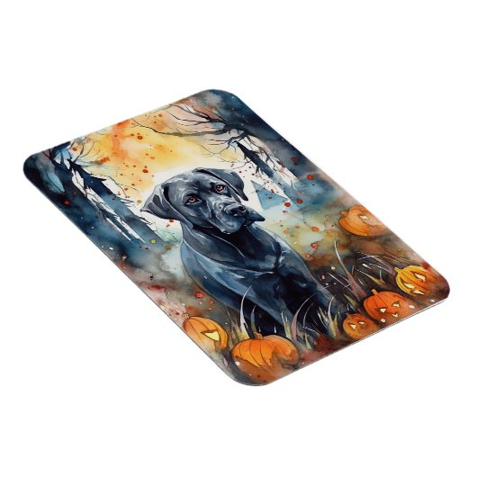 Halloween Cane Corso mit Pumpkins Beängstigend Magnet (Rechte Seite)