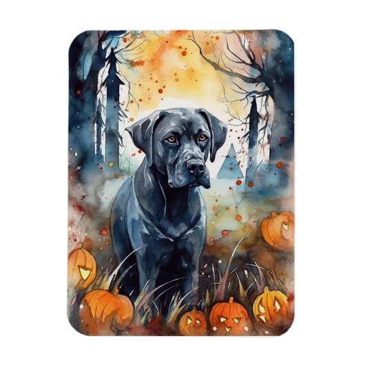 Halloween Cane Corso mit Pumpkins Beängstigend Magnet (Vertikal)