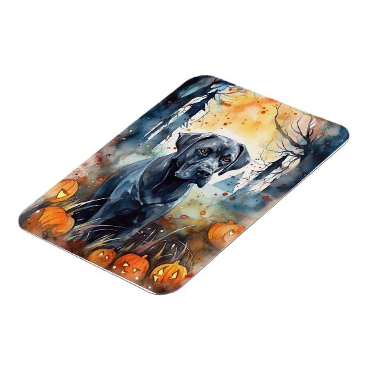 Halloween Cane Corso mit Pumpkins Beängstigend Magnet (Linke Seite)