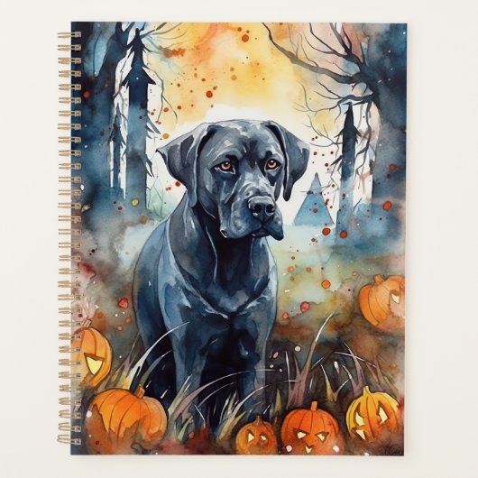 Halloween Cane Corso mit Pumpkins Beängstigend Planer (Vorderseite)
