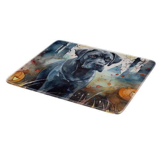 Halloween Cane Corso mit Pumpkins Beängstigend Schneidebrett (Ecke)
