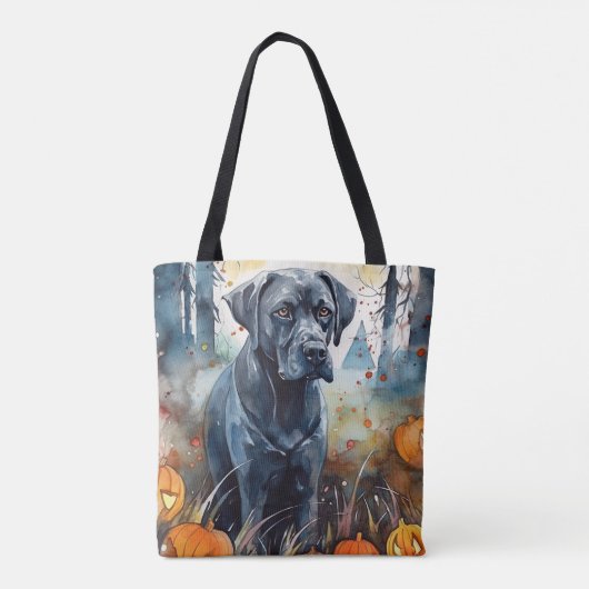 Halloween Cane Corso mit Pumpkins Beängstigend Tasche (Rückseite)