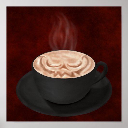 Halloween Cappuccino Art Jack-o-Laterne Poster (Vorne)