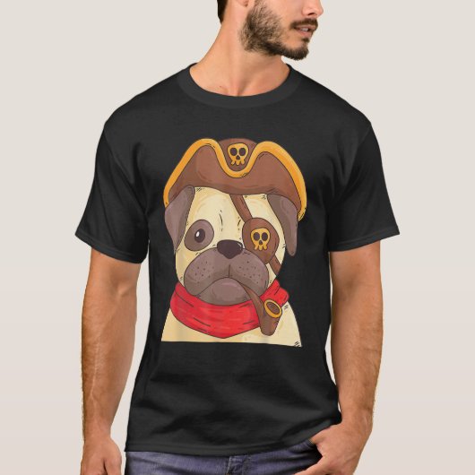 Halloween Captain Dog Pirate Kostüm für Männer, Fr T-Shirt (Vorderseite)