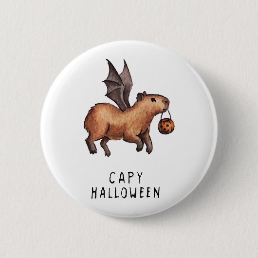 Halloween Capybara Button (Vorderseite)