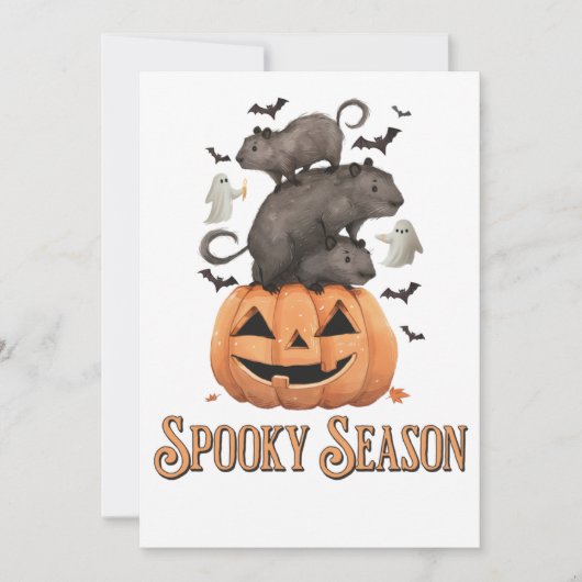 Halloween Capybara Einladung (Vorderseite)