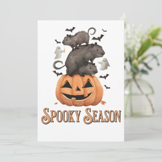 Halloween Capybara Einladung (Stehend Vorderseite)