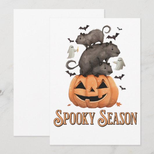 Halloween Capybara Einladung (Vorne/Hinten)