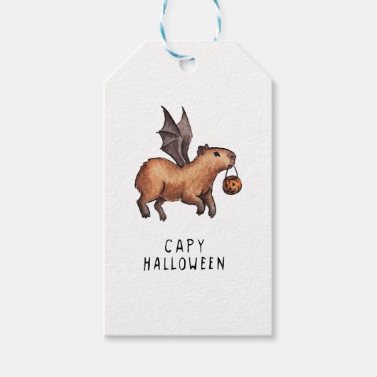 Halloween Capybara Geschenkanhänger (Vorderseite)