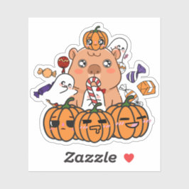 Halloween Capybara - Kürbis- und Süßigkeitenparty Aufkleber