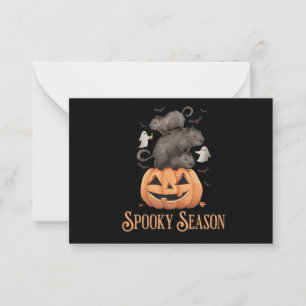 Halloween Capybara Mitteilungskarte