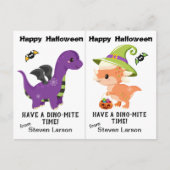 Halloween-Card des Dino-Mite Dinosaurs School Part Postkarte (Vorderseite)
