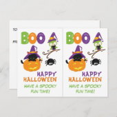 Halloween-Card des Kitten und Owl Grablehrers Postkarte (Vorne/Hinten)