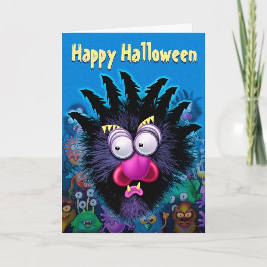 Halloween Card Einladung MONSTER PARTY Spaß beängs (Vorderseite)