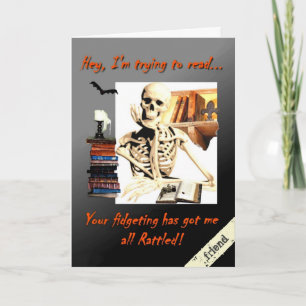 Halloween Card for Friend, Skeletton Knochen Spaß Karte
