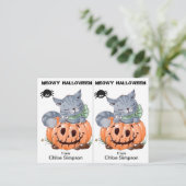 Halloween-Card für das niedliche Party der Kitesch Postkarte (Stehend Vorderseite)