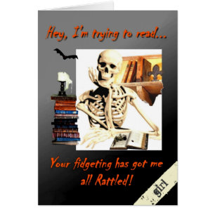 Halloween Card für Freundin, Skeletton Spaß