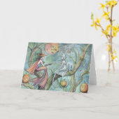 Halloween Card Hexe und Geist Karte (Gelbe Blume)