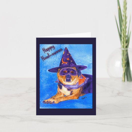 Halloween Card - Hexenhund Karte (Vorderseite)