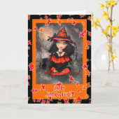 Halloween Card Hexenkatze von Molly Harrison Karte (Gelbe Blume)