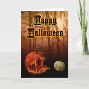 Halloween Card Hungry Jack-o-lanterns blank Karte