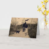 Halloween Card mit Grim-Sensenmann in Sepia Karte (Gelbe Blume)