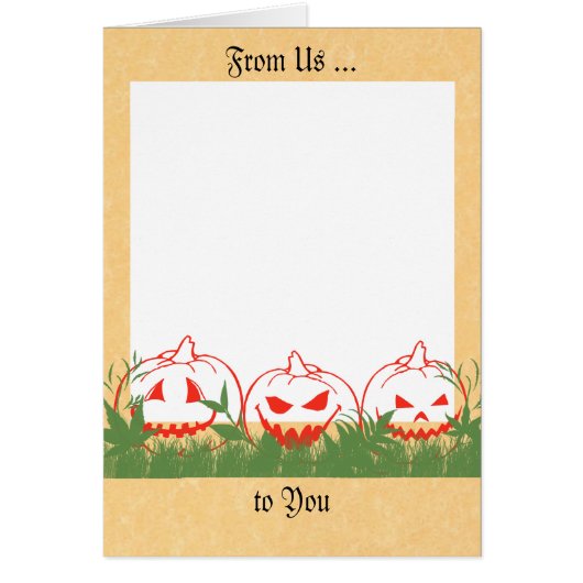 Halloween Card mit Pumpkins, Add Your Own Foto (Vorne)