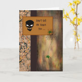 Halloween Card mit Skelett und Spinnen Karte (Gelbe Blume)