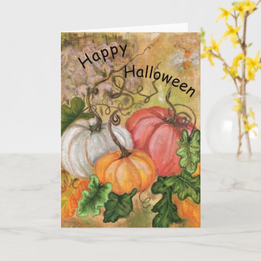 Halloween Card Pumpkins - Malerei Karte (Gelbe Blume)