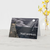 Halloween Card Spooky Szene am Meer Karte (Gelbe Blume)