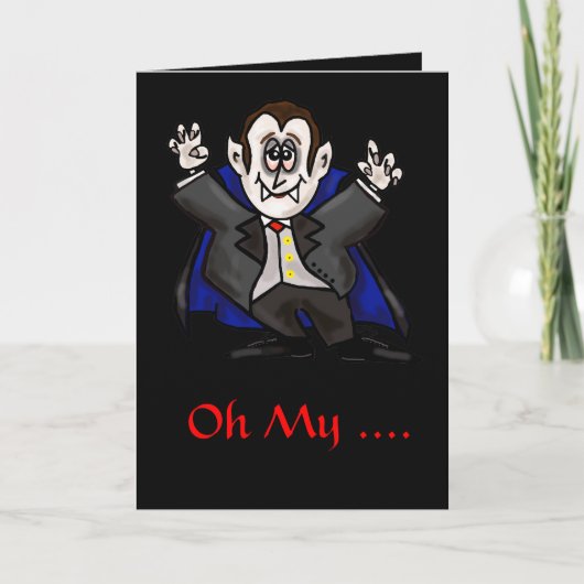 Halloween Card Vampire "You had Me at Neck" Karte (Vorderseite)