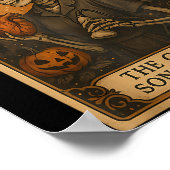 Halloween Cardiac Sonographer Tarot Card Skeleton Poster (Ecke)