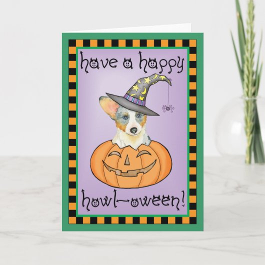 Halloween Cardigan Welsh Corgi Karte (Vorderseite)