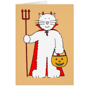 Halloween Cartoon Cat in Extravagantem Kostüm